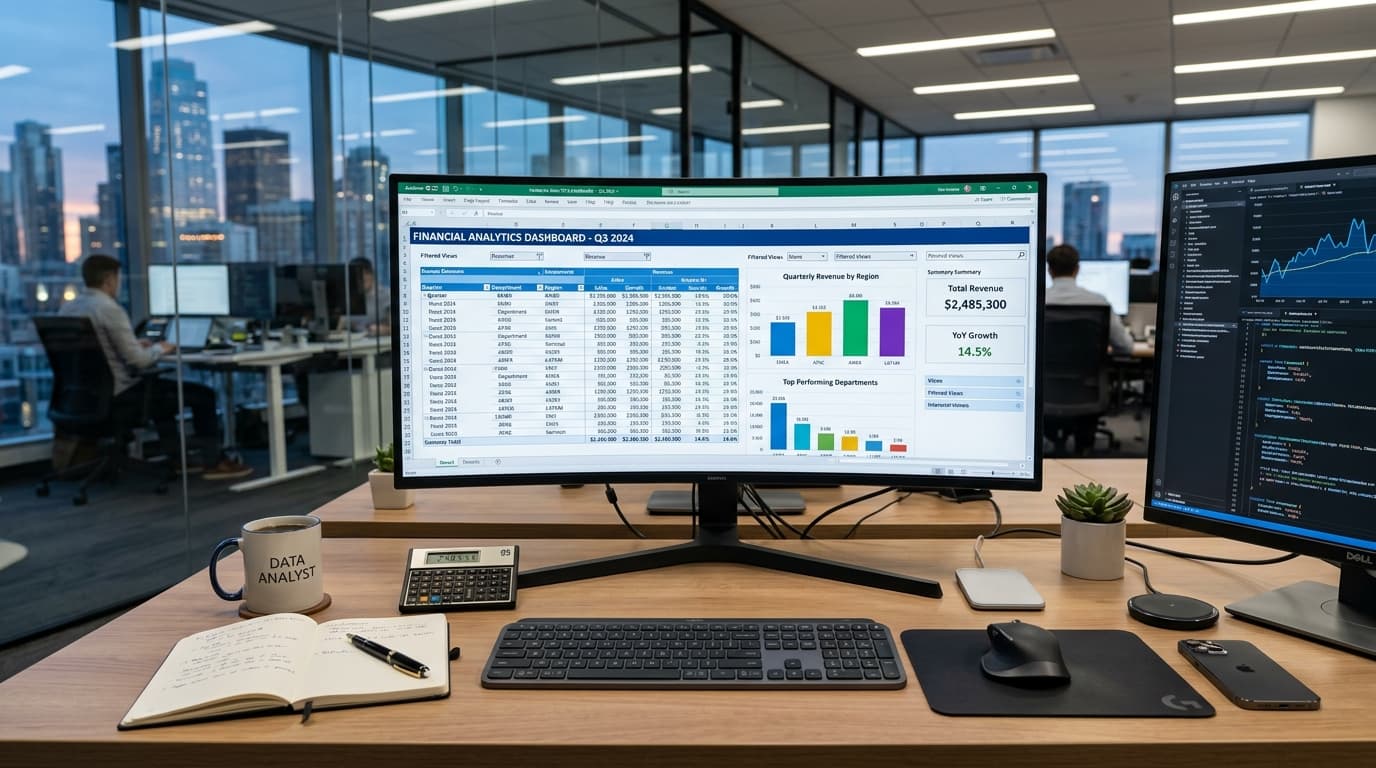 بناء لوحات تحكم مالية وإحصائية متقدمة ببرنامج Excel & Power BI