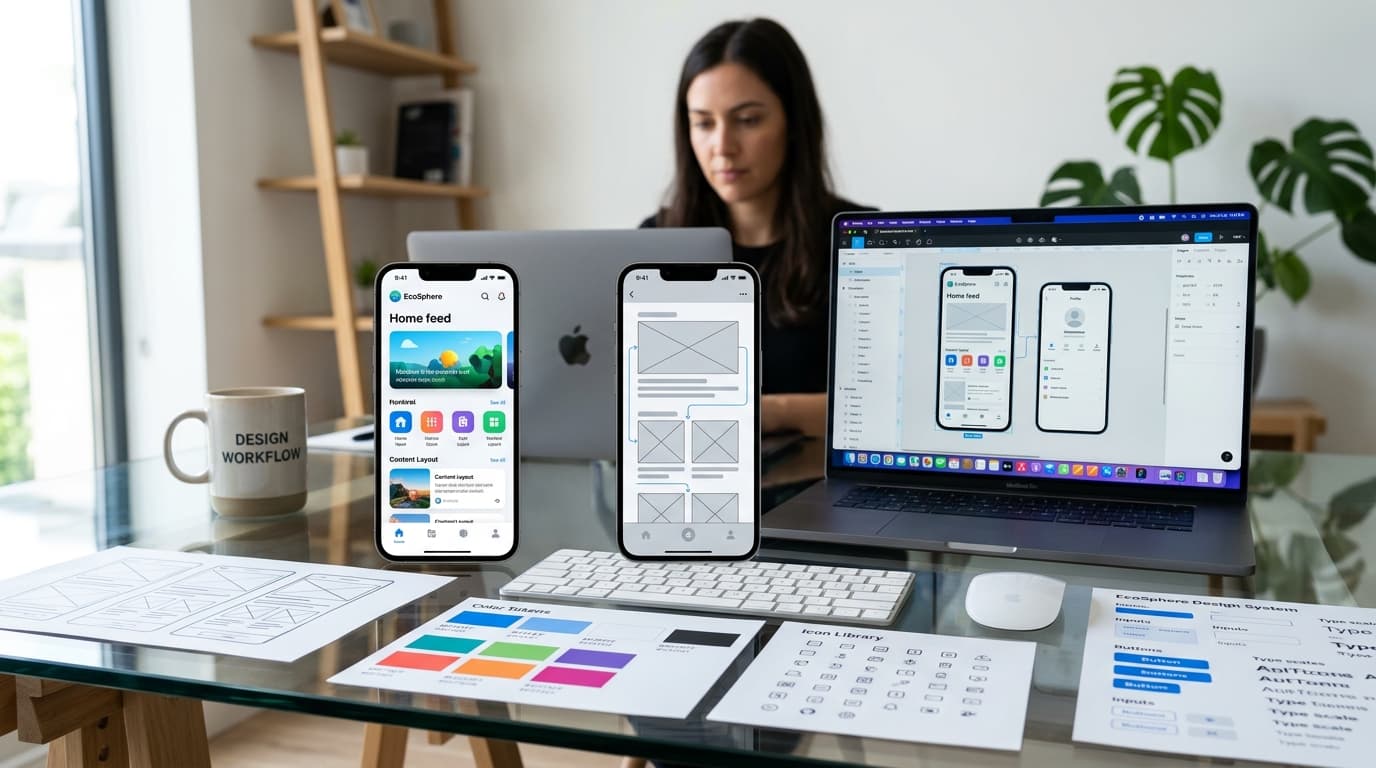 تصميم واجهات وتجربة المستخدم UI/UX لتطبيقات الجوال ببرنامج Figma